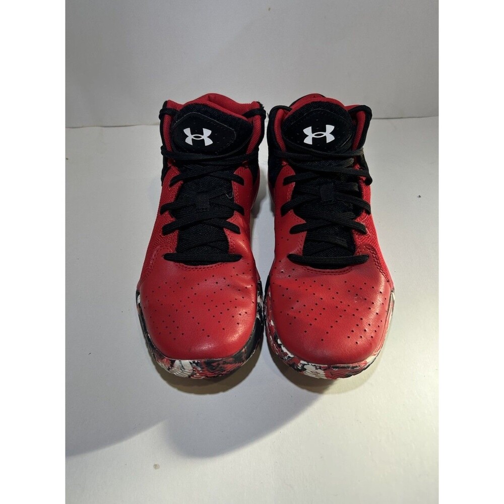Under Armour Jet Basketball Shoes Red Black Youth Size 7Y Boys Girls
